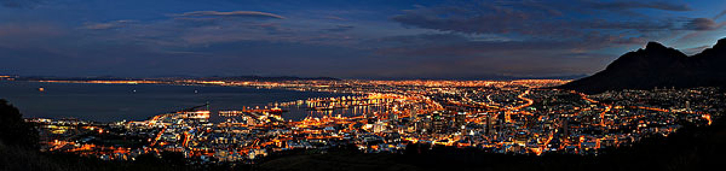 城镇,黃昏,南非,非洲