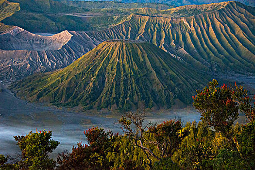 婆罗摩火山,黎明,婆罗莫,国家公园,东方,爪哇,印度尼西亚,大幅,尺寸
