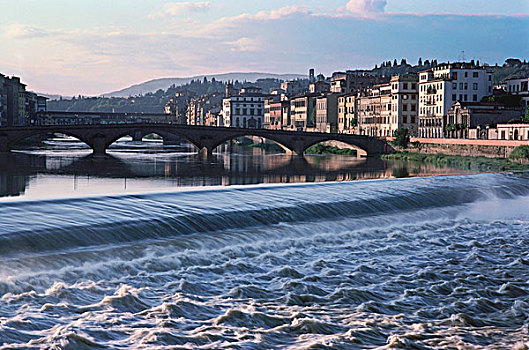 桥,上方,河,阿尔诺河,佛罗伦萨,意大利