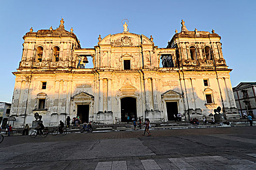 外景,大教堂,亚松森,建造,尼加拉瓜,中美洲