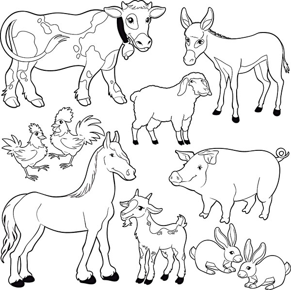 牲畜简笔画图片