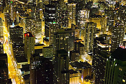 夜景,芝加哥,观测