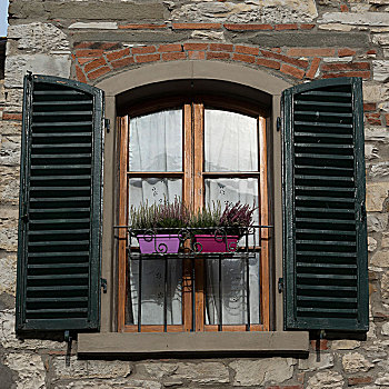 窗户,百叶窗,托斯卡纳,意大利