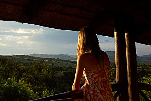女孩,阳台,住宿,心形,靠近,比勒陀利亚,南非