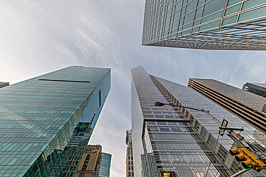 纽约,摩天大楼,街道,水平