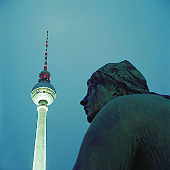 电视塔,雕塑,柏林,德国
