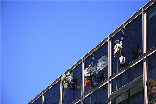 擦窗工,摩天大楼,布宜诺斯艾利斯,阿根廷,南美