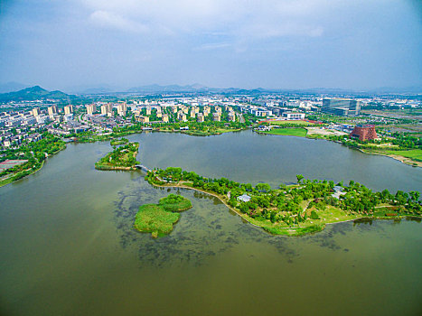 航拍,湖泊,全景,生态