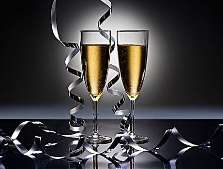 香槟酒杯,新年,聚会,看