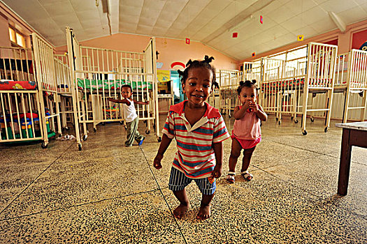 dominica,roseau,nursery,social,center,young,children,walking,around,cradles