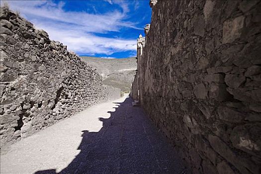石墙,街道,波托西地区,墨西哥