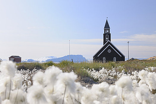 锡安山,教堂,伊路利萨特,伊路利萨特冰湾,迪斯科湾,格陵兰