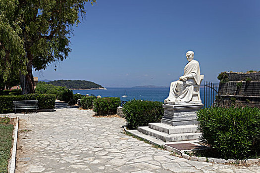 雕塑,纪念建筑,弗雷德里克,北方,公园,科孚岛,城镇,世界遗产,岛屿,爱奥尼亚群岛,希腊,欧洲