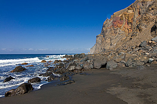 岩石构造,海滩,大帝谷,加纳利群岛,西班牙