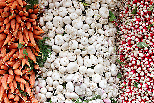 蔬菜,市场货摊,特写,堆积,胡萝卜,萝卜