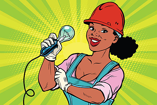 建筑工人,电灯泡,女人,职业