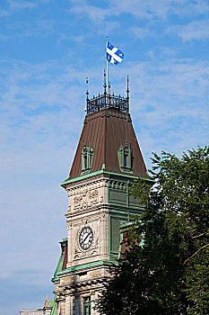政府,写字楼,魁北克旗,城镇,魁北克,加拿大,北美