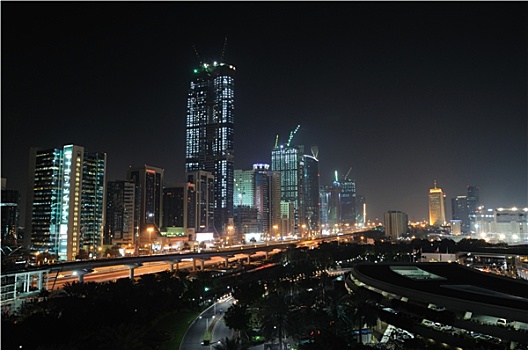 道路,迪拜,夜晚