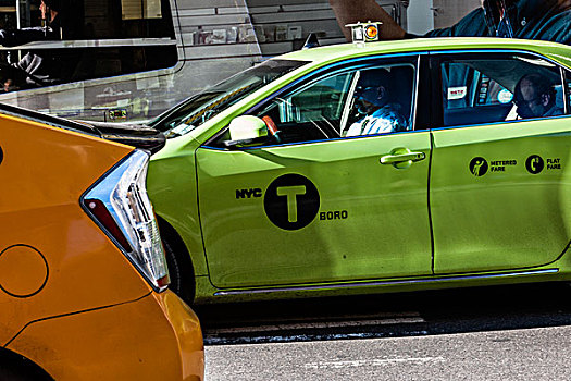 绿色,纽约,出租车,曼哈顿