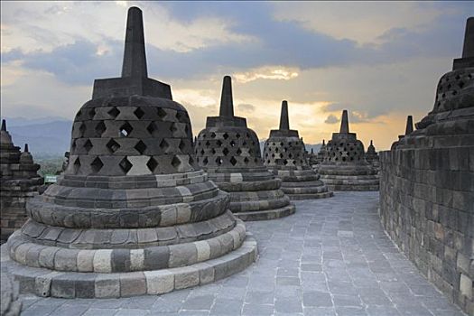 浮罗佛屠,佛教寺庙,世界遗产,爪哇,印度尼西亚