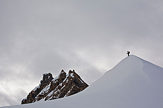孤单,边远地区,滑雪者,景色,落下,住宿,金色,不列颠哥伦比亚省,加拿大