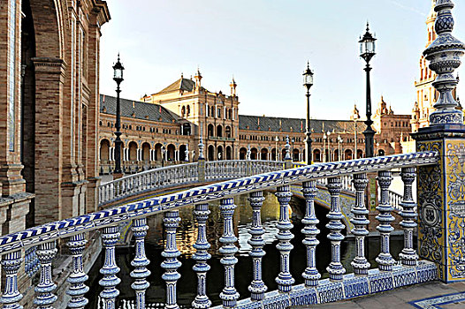 桥,栏杆,塞维利亚,安达卢西亚,西班牙,欧洲