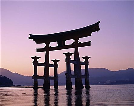 大门,严岛神社,宫岛,日本