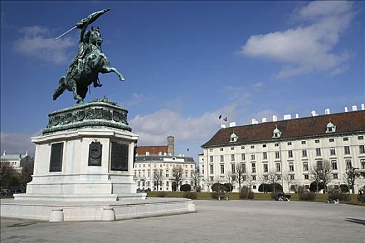 骑马,雕塑,英雄广场,霍夫堡,维也纳,奥地利