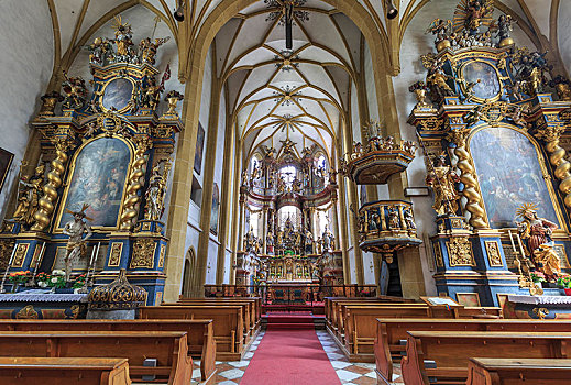 教区教堂,坏,内景,萨尔茨堡,奥地利,欧洲