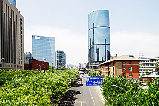 现代,城市街道,办公室,建筑,北京