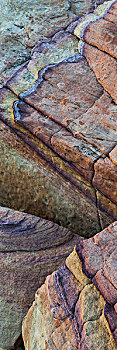美国,内华达,彩色,抽象,线条,砂岩,石头,火焰谷州立公园