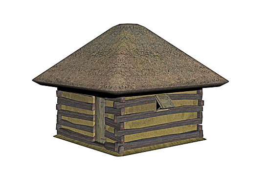 木屋,茅草屋顶,隔绝