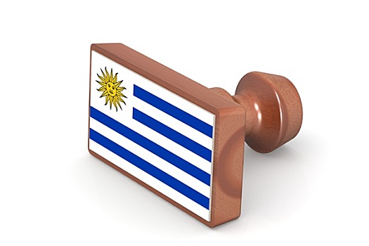 木质,图章,乌拉圭,旗帜