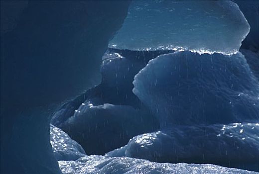 冰川冰,波蒂奇,冰河,冰山,特写,阿拉斯加