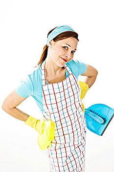 女清洁工,工作