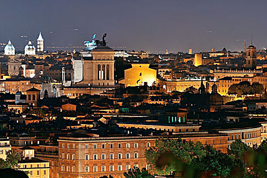 罗马,屋顶,风景,古代建筑,意大利,夜晚
