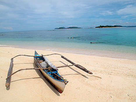 菲律宾,巴拉望岛,船,海滩