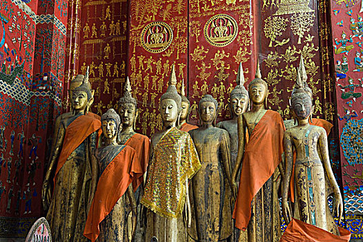 佛像,葬礼,小教堂,寺院,皮质带,庙宇,琅勃拉邦,老挝,印度支那,亚洲