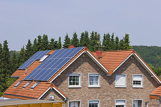 太阳能电池板,房顶,房子,德国