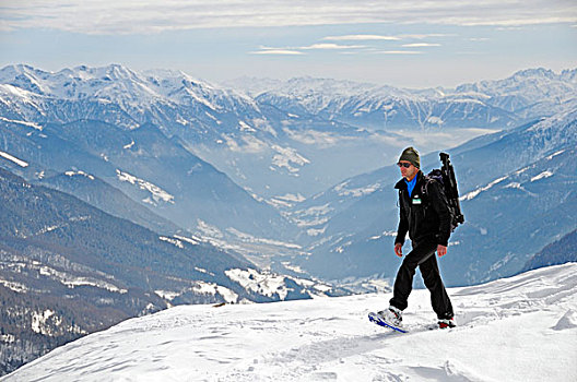 国家公园,巡逻员,远足,雪鞋,攀升,陶安,卡林西亚,奥地利,欧洲