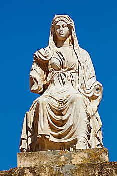 雕塑,女神,罗马人,剧院,世纪,梅里达,巴达霍斯省,西班牙