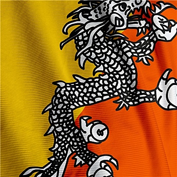 不丹,旗帜,特写