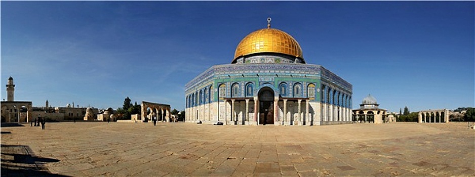 全景,著名,圆顶,石头,清真寺,耶路撒冷,以色列