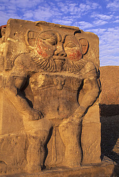 埃及,尼罗河,靠近,丹达拉,哈索尔神庙,雕刻