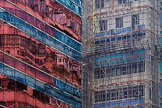 玻璃幕墙,建筑,香港,中国,亚洲
