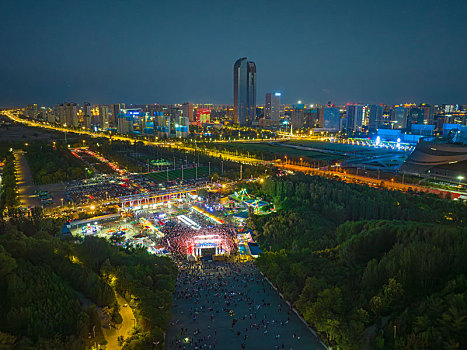 宁夏银川览山公园夜景