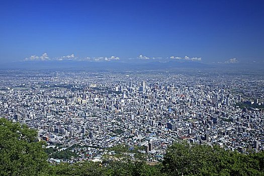 札幌,城镇,山