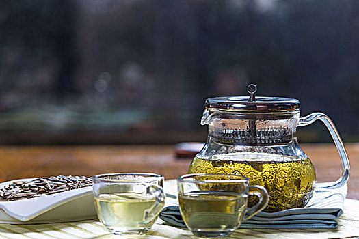 杯子,茶壶,绿茶
