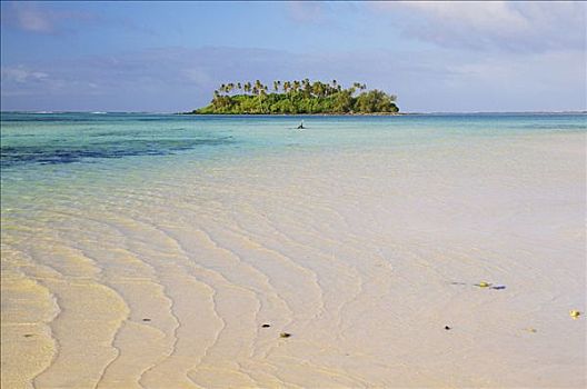 岛屿,泻湖,拉罗汤加岛,库克群岛