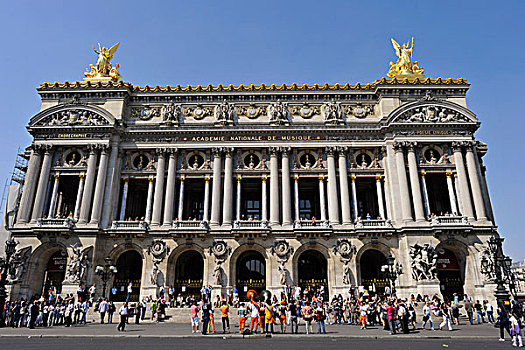 正面,加尼叶,歌剧院,巴黎,法国,欧洲